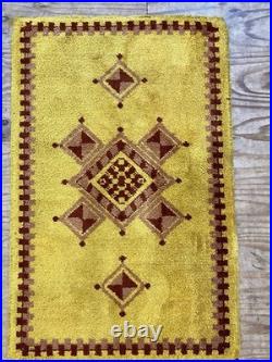 Vintage English Hand Woven Geometric Design Rug