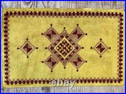 Vintage English Hand Woven Geometric Design Rug
