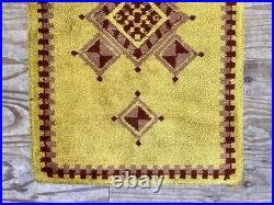 Vintage English Hand Woven Geometric Design Rug