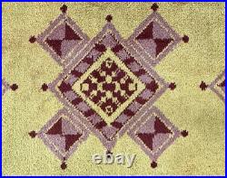 Vintage English Hand Woven Geometric Design Rug