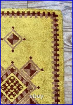 Vintage English Hand Woven Geometric Design Rug