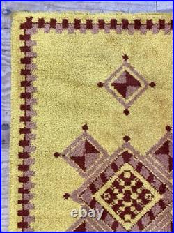 Vintage English Hand Woven Geometric Design Rug