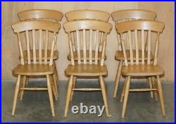 Vintage English Heritage Pine Dining Table & Eight Winsor Chairs Suite 8