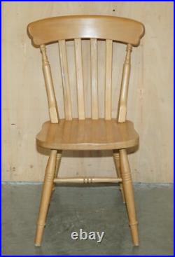 Vintage English Heritage Pine Dining Table & Eight Winsor Chairs Suite 8