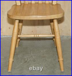 Vintage English Heritage Pine Dining Table & Eight Winsor Chairs Suite 8