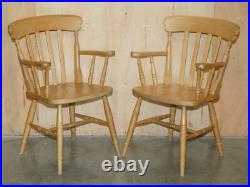 Vintage English Heritage Pine Dining Table & Eight Winsor Chairs Suite 8