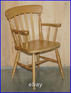 Vintage English Heritage Pine Dining Table & Eight Winsor Chairs Suite 8