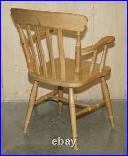 Vintage English Heritage Pine Dining Table & Eight Winsor Chairs Suite 8