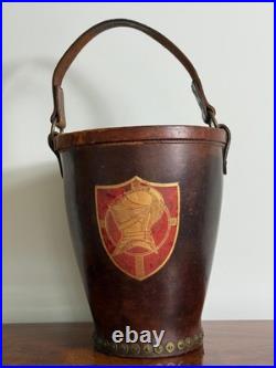 Vintage English Leather Fire Bucket Made in England c. 1930's. Superb Condition