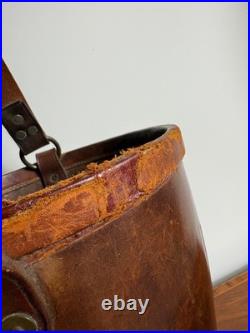 Vintage English Leather Fire Bucket Made in England c. 1930's. Superb Condition