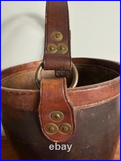 Vintage English Leather Fire Bucket Made in England c. 1930's. Superb Condition