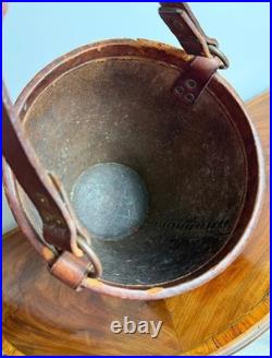 Vintage English Leather Fire Bucket Made in England c. 1930's. Superb Condition