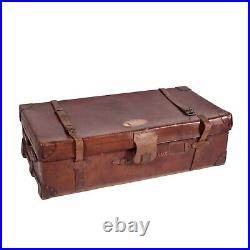 Vintage English Leather Trunk 1920s England