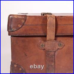 Vintage English Leather Trunk 1920s England
