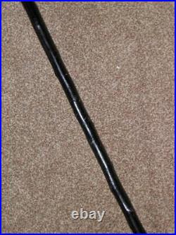 Vintage English Made Silver Plate Topped Rustic Ebonised Walking Stick/Cane