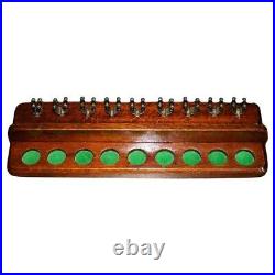 Vintage English Mahogany Wall Mounter Snooker Pool Billiards Cue Holders