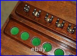 Vintage English Mahogany Wall Mounter Snooker Pool Billiards Cue Holders