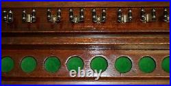 Vintage English Mahogany Wall Mounter Snooker Pool Billiards Cue Holders