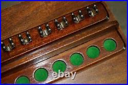 Vintage English Mahogany Wall Mounter Snooker Pool Billiards Cue Holders