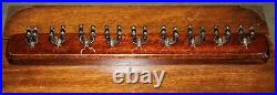 Vintage English Mahogany Wall Mounter Snooker Pool Billiards Cue Holders