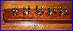 Vintage English Mahogany Wall Mounter Snooker Pool Billiards Cue Holders