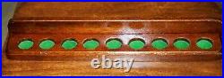 Vintage English Mahogany Wall Mounter Snooker Pool Billiards Cue Holders