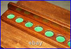 Vintage English Mahogany Wall Mounter Snooker Pool Billiards Cue Holders