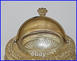 Vintage English Marked Silver Plated Caviar Container Moving Hood Original Liner