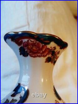 Vintage English Masons rare Teal Java Vase, excellent condition, antique