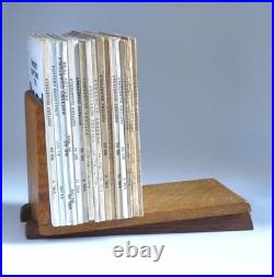 Vintage English Oak Arts & Crafts Desk Top Book Shelf, Rack, Bookend Slope