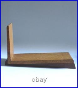 Vintage English Oak Arts & Crafts Desk Top Book Shelf, Rack, Bookend Slope