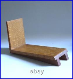 Vintage English Oak Arts & Crafts Desk Top Book Shelf, Rack, Bookend Slope