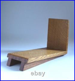 Vintage English Oak Arts & Crafts Desk Top Book Shelf, Rack, Bookend Slope