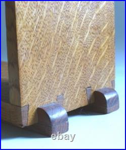 Vintage English Oak Arts & Crafts Desk Top Book Shelf, Rack, Bookend Slope