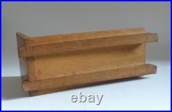Vintage English Oak Arts & Crafts Desk Top Book Shelf, Rack, Bookend Slope
