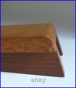 Vintage English Oak Arts & Crafts Desk Top Book Shelf, Rack, Bookend Slope