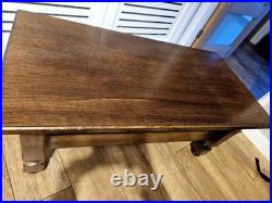 Vintage English Oak Coffee Table Made In The Style Of Edwardian Refectory Tables