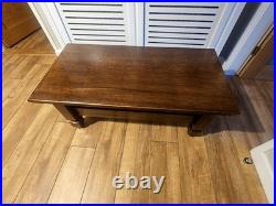 Vintage English Oak Coffee Table Made In The Style Of Edwardian Refectory Tables