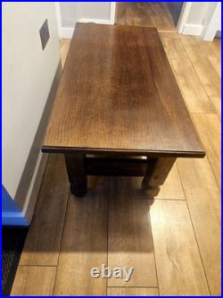 Vintage English Oak Coffee Table Made In The Style Of Edwardian Refectory Tables