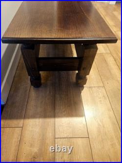 Vintage English Oak Coffee Table Made In The Style Of Edwardian Refectory Tables