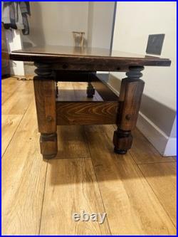 Vintage English Oak Coffee Table Made In The Style Of Edwardian Refectory Tables