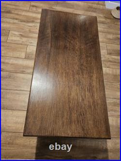 Vintage English Oak Coffee Table Made In The Style Of Edwardian Refectory Tables