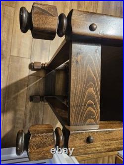 Vintage English Oak Coffee Table Made In The Style Of Edwardian Refectory Tables