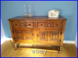 Vintage English Oak Sideboard made by Pratt's of Bradford Vintage English Oak Sideboard made by Pratt's of Bradford