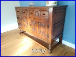 Vintage English Oak Sideboard made by Pratt's of Bradford Vintage English Oak Sideboard made by Pratt's of Bradford