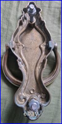 Vintage English Ornate Victorian Style Bolted Solid Brass Door Knocker