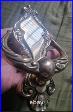 Vintage English Ornate Victorian Style Bolted Solid Brass Door Knocker