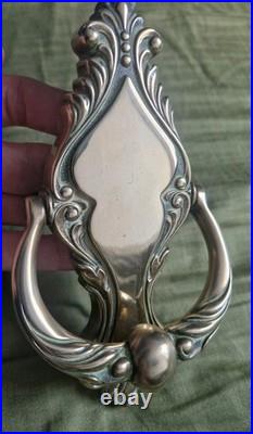 Vintage English Ornate Victorian Style Bolted Solid Brass Door Knocker