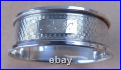 Vintage English Oval Sterling Silver Napkin Ring PN initials engraving d. 1957