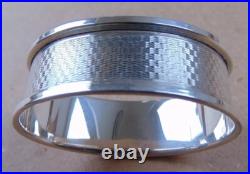 Vintage English Oval Sterling Silver Napkin Ring PN initials engraving d. 1957